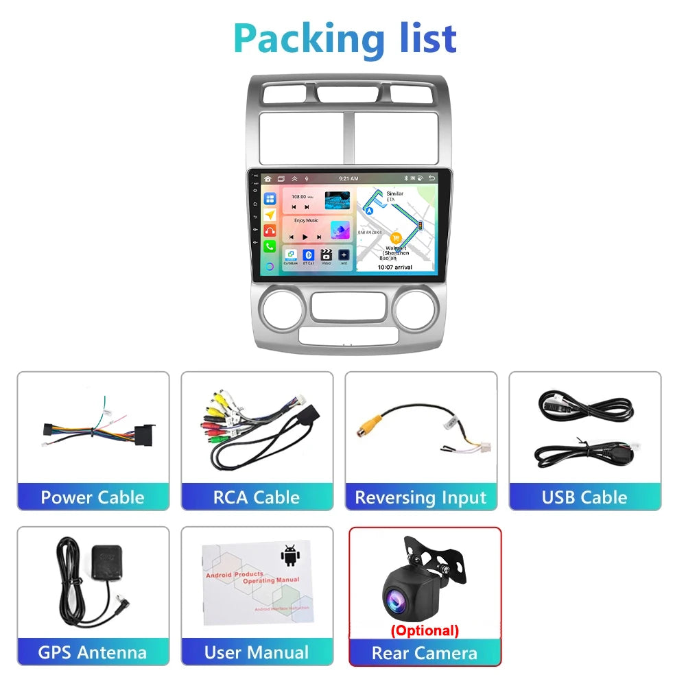 KIA Sportage 2005-2010 9" Android 14 Carplay Android auto wireless wifi bt gps 4g AUTMVR4R