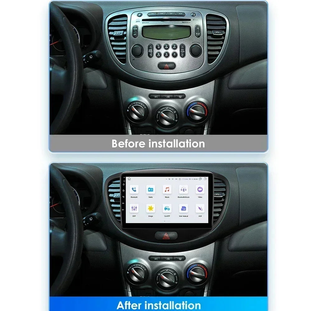 Hyundai I10 2007-2013 9"/10,33" Android 14 Carplay Android auto wireless wifi bt gps 4g AUTMMDSZ