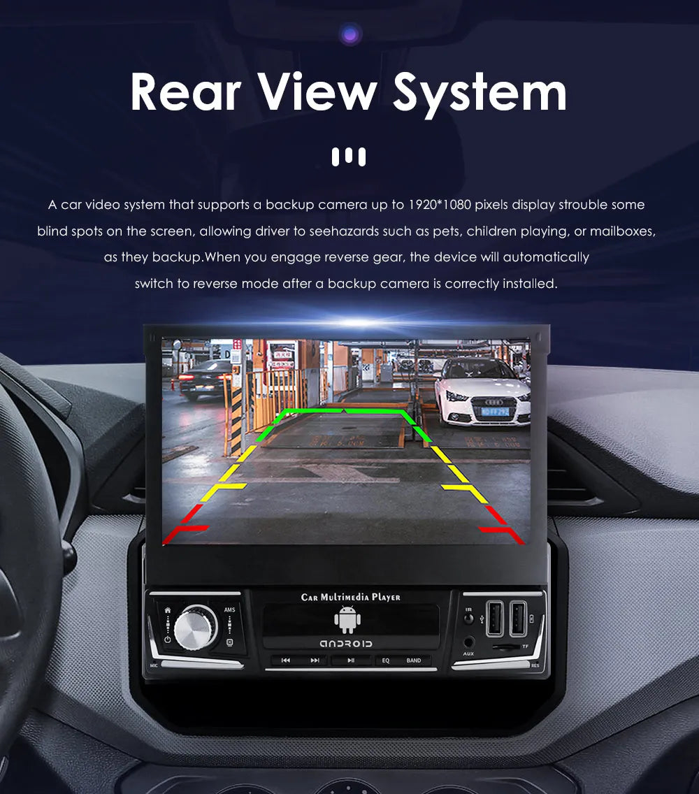 1 Din Universle 7" Android 12 Carplay Android auto Car Radio RDS Schermo touch a scomparsa Multimedia Video Player GPS Navi USB RDS AUTMDFGRE2