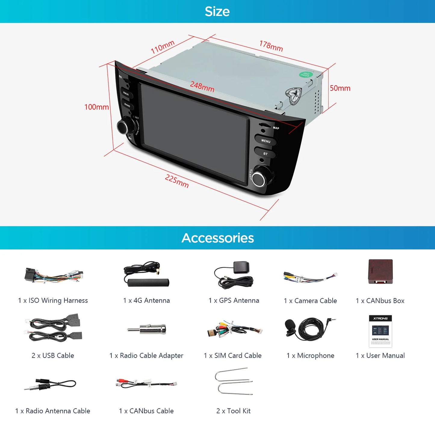 FIAT Punto evo 199 310 Linea 323 2012-2016 6.2" Android 13 Octa Core 4+64GB Car Multimedia Player for Built-in Carplay Android auto 4G PX62GPFL