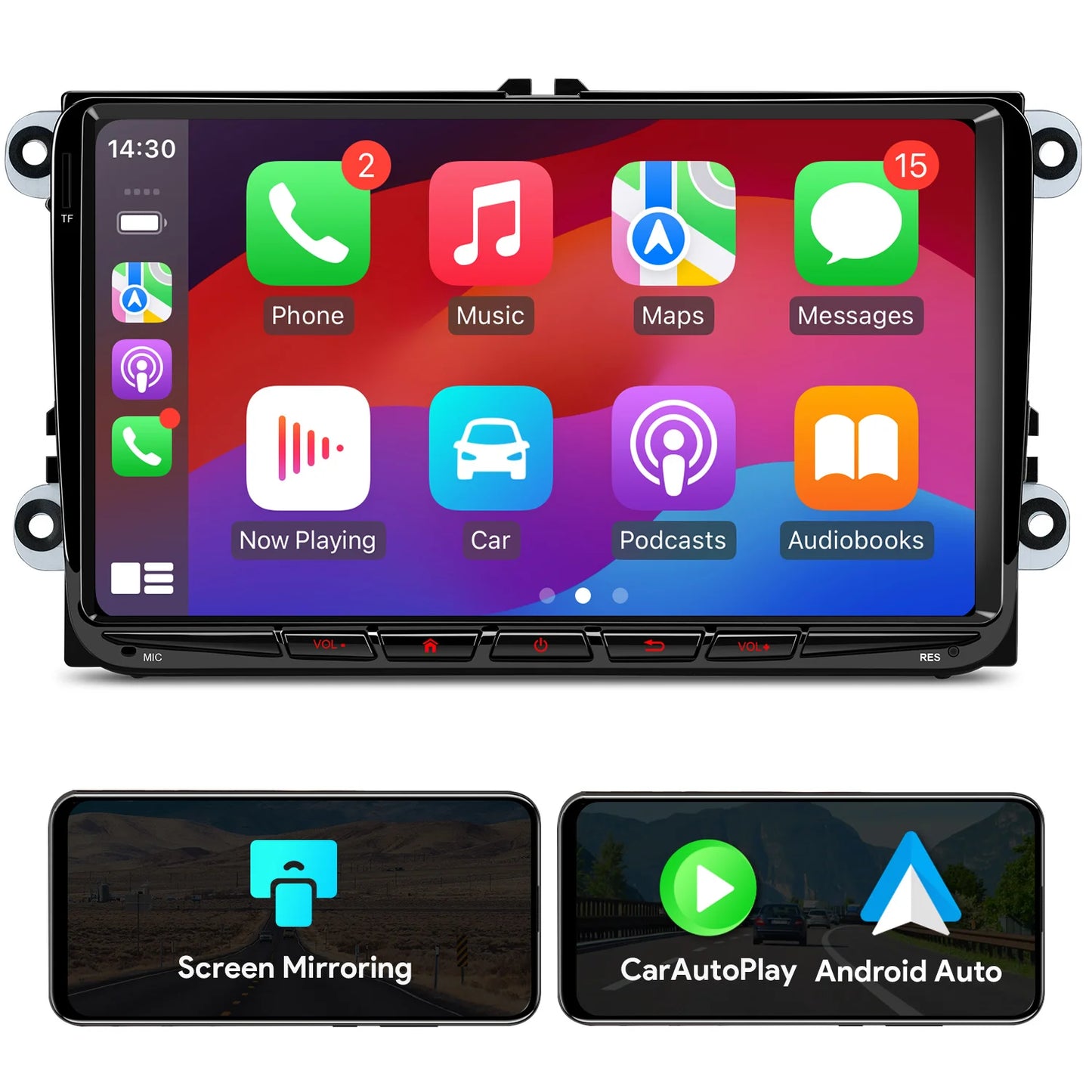 9" Linux IPS car Stereo Multimedia Player per Volkswagen /SKODA / SEAT DAB integrato Wireless CarPlay android auto USB AV PL9MTVD