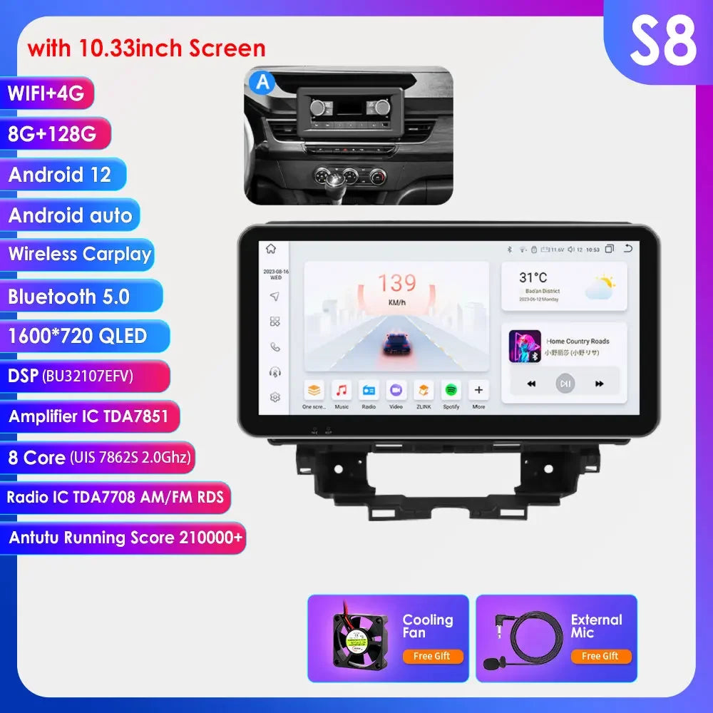 Renault Kangoo 2019-2025 9" Android 14 Carplay Android auto wireless wifi bt gps 4g AUTM4NJ5