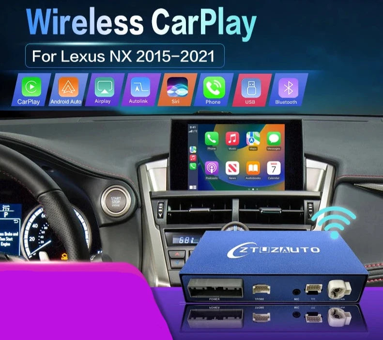 Lexus NX 2015-2021 Wireless CarPlay Android Auto Mirror Link AirPlay Navigation Maps USB AUTMLXSNX