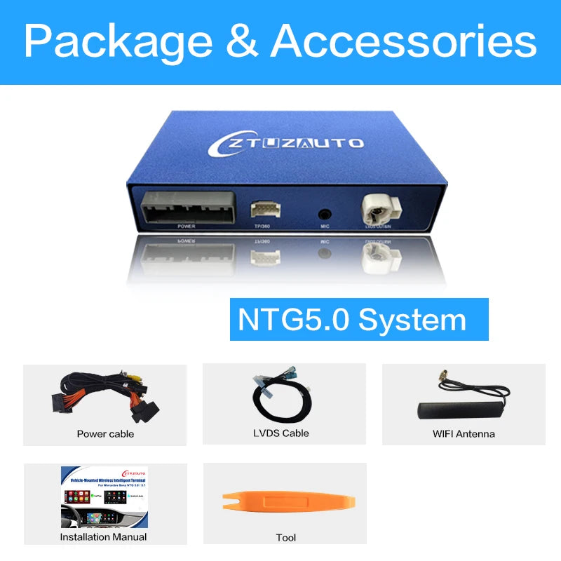 Mercedes A-Class W176 B-Class W246 GLA CLA 2015-2018 Wireless CarPlay Android Auto Mirror Link AirPlay gps AUTMMCDABG