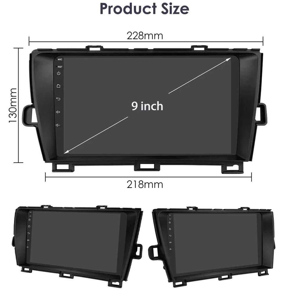 Toyota Prius XW30 2009-2015 9"Android 14 Carplay Android auto wireless wifi bt gps 4g RDS AUTMTAPY