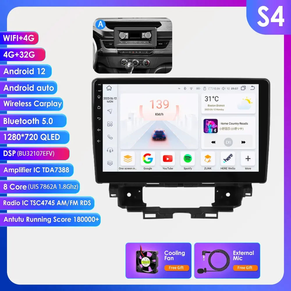 Renault Kangoo 2019-2025 9" Android 14 Carplay Android auto wireless wifi bt gps 4g AUTM4NJ5