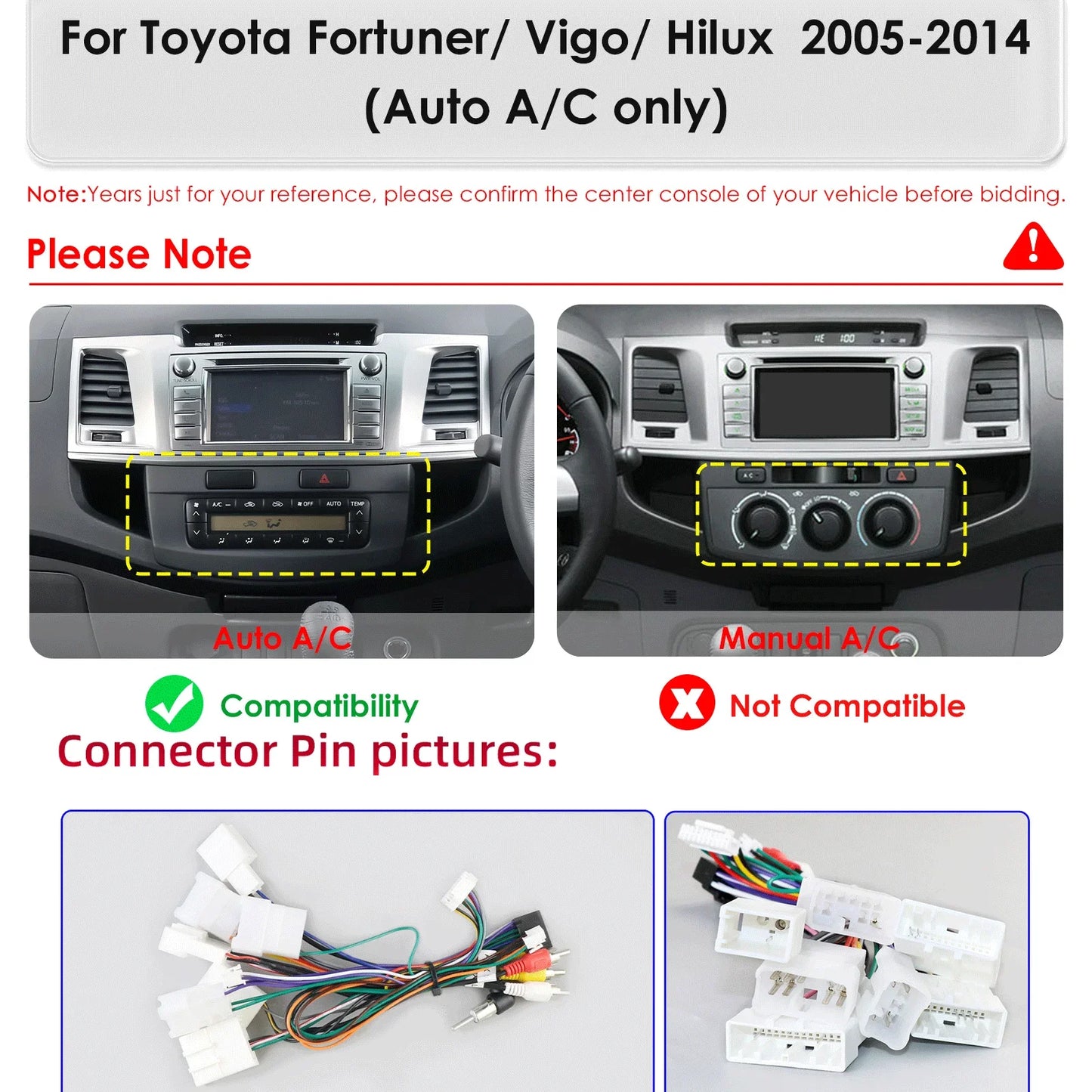 TToyota Fortuner Vigo Hilux 2005-2014 9,7" Android 14 Carplay Android auto wireless wifi bt gps 4g AUTMQD6Z