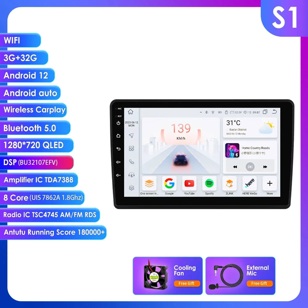 Fiat Ducato Peugeot Boxer Citroen Jumper 2 2006-2022 9" Android 14 Carplay Android auto wireless wifi bt gps 4g AUTM7UCV