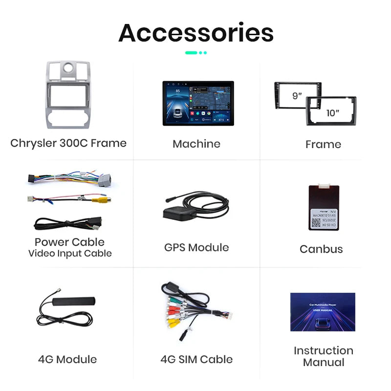 Chrysler 300C Aspen 2004 - 2008 11.5“ Android 12 2K AI Voice Wireless CarPlay Android Auto Car Radio Multimedia AUTMCHR10