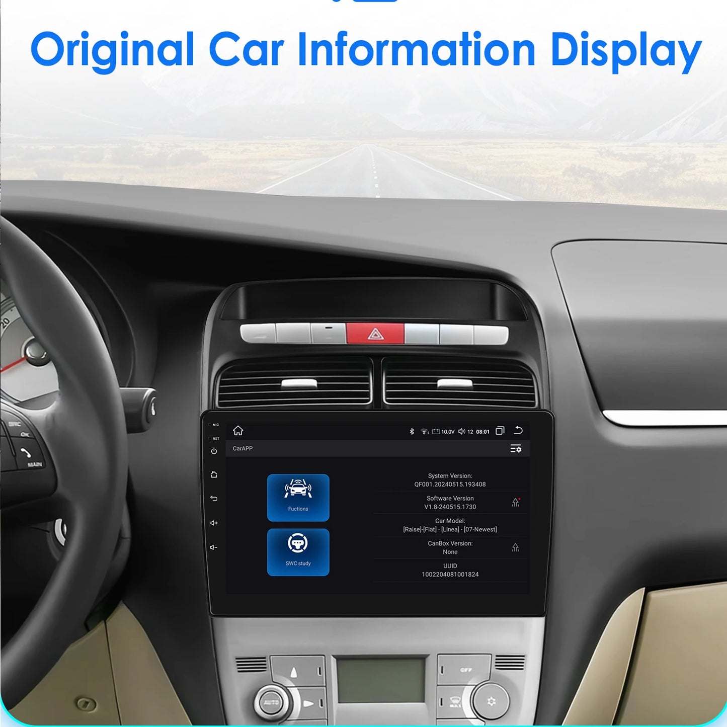 Fiat Grande Punto Linea 2007 - 2012 9" Android 14 Carplay Android auto wireless wifi bt gps 4g AUTMV7JC