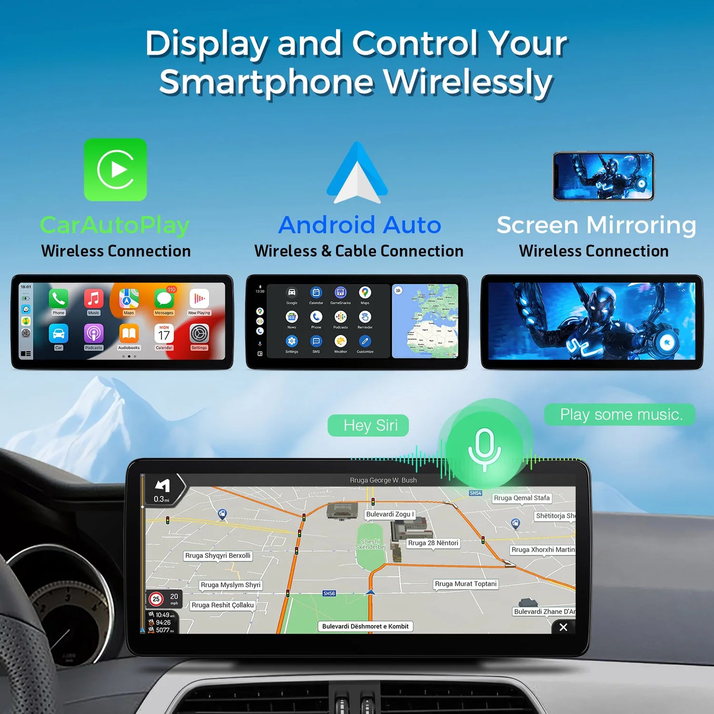 Mercedes W204 NTG 4.5 / 4.7 12.3" Android 13 Car Radio Octa Core 4+64GB Car Stereo CarPlay 4G Android Auto QLM2245M12C45L