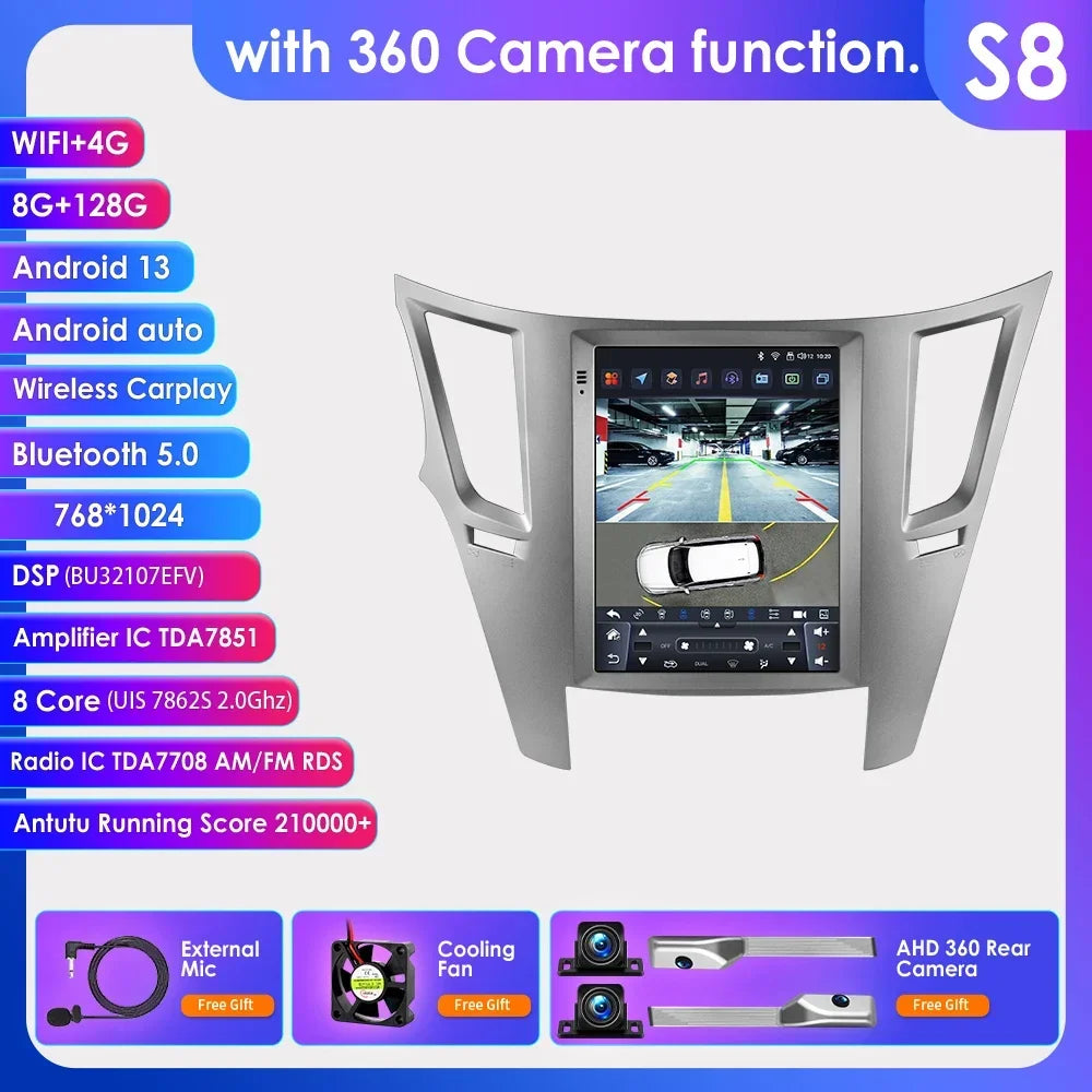 Subaru Outback Impreza Legacy 2009-2014 9,7" Android 14 Carplay Android auto wireless wifi bt gps 4g AUTMHDOL