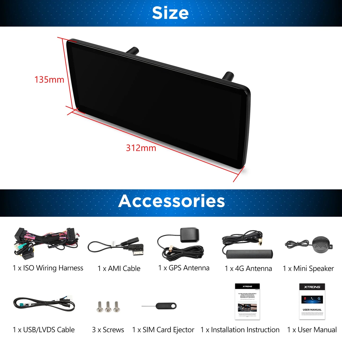 Mercedes GLK -X204 NTG 4.0/4.5 / 4.7 12.3" Android 13 Octa Core 4+64GB Car Radio CarPlay 4G Android Auto WIFI QLM2240M12GLK40L