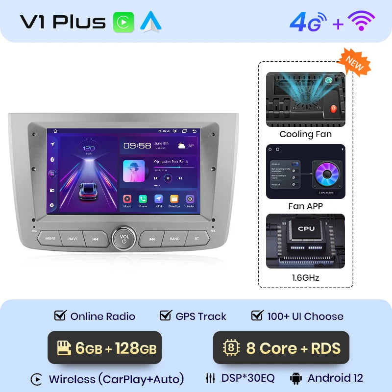 Alfa Romeo Mito 2008 -2012 7" Wireless CarPlay Android Auto Radio RDS WIFI BT GPS AUTMAFRMT2