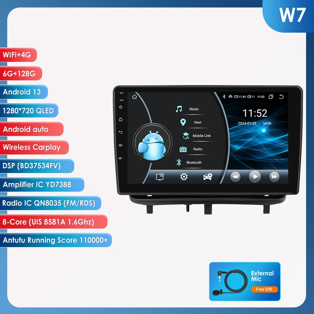 Opel Corsa D 2007-2012 Hatchback Van 9" Android 14 Carplay Android auto wireless wifi bt gps 4g AUTMVINX