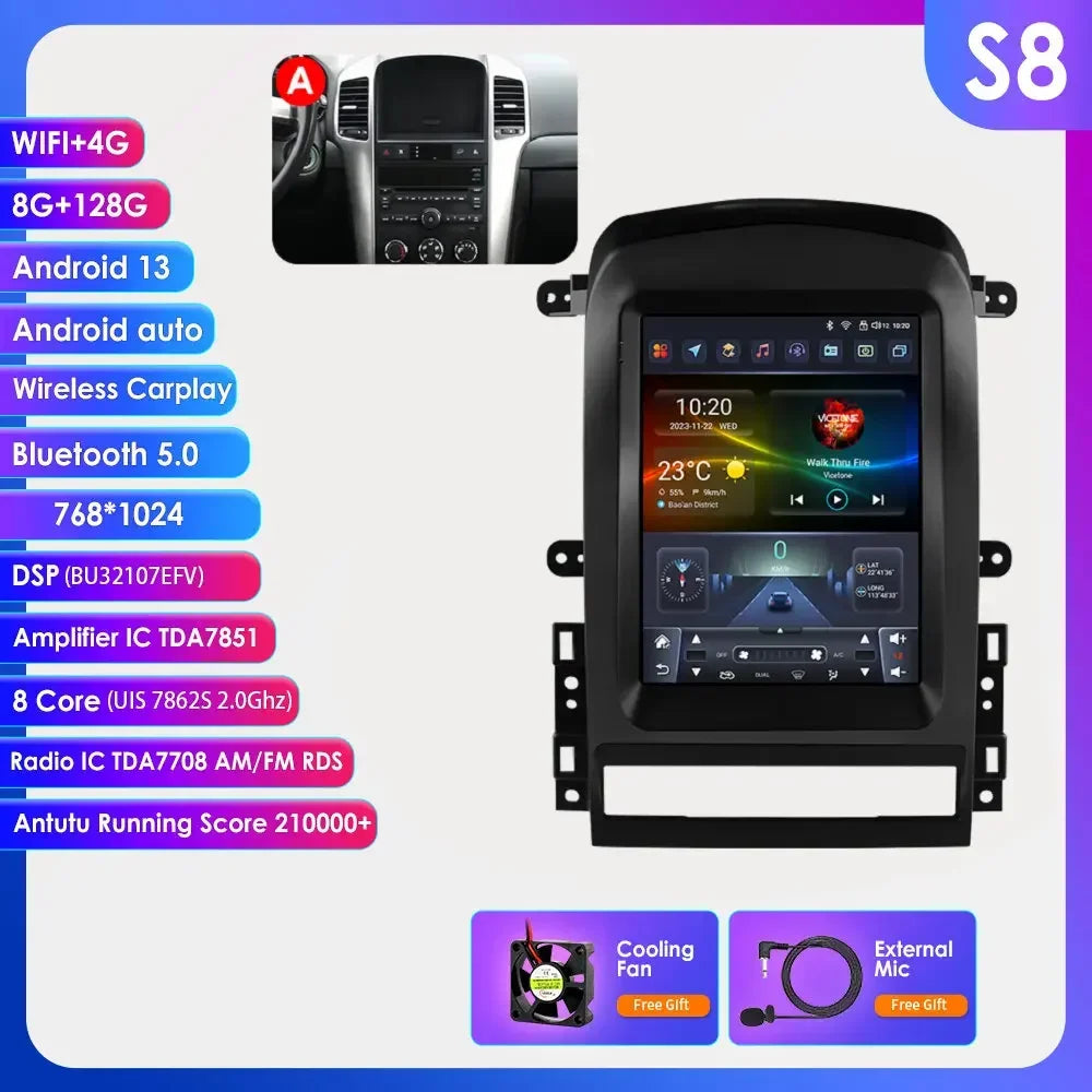 Chevrolet Captiva Sport 2006 - 2012 9,7" Android 14 Carplay Android auto wireless wifi bt gps 4g AUTMYZWN