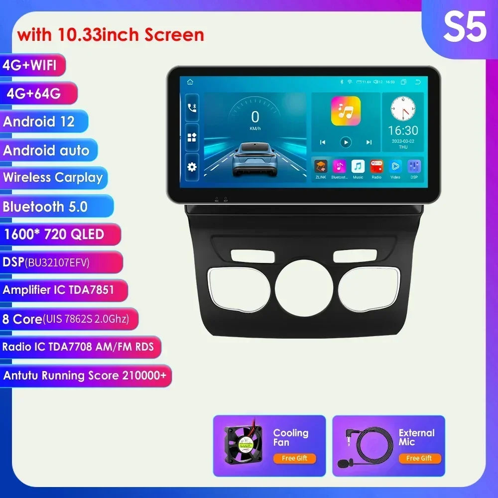Citroen C4 C4L 2013-2017 9" Android 14 Carplay Android auto wireless wifi bt gps 4g AUTMFEMA