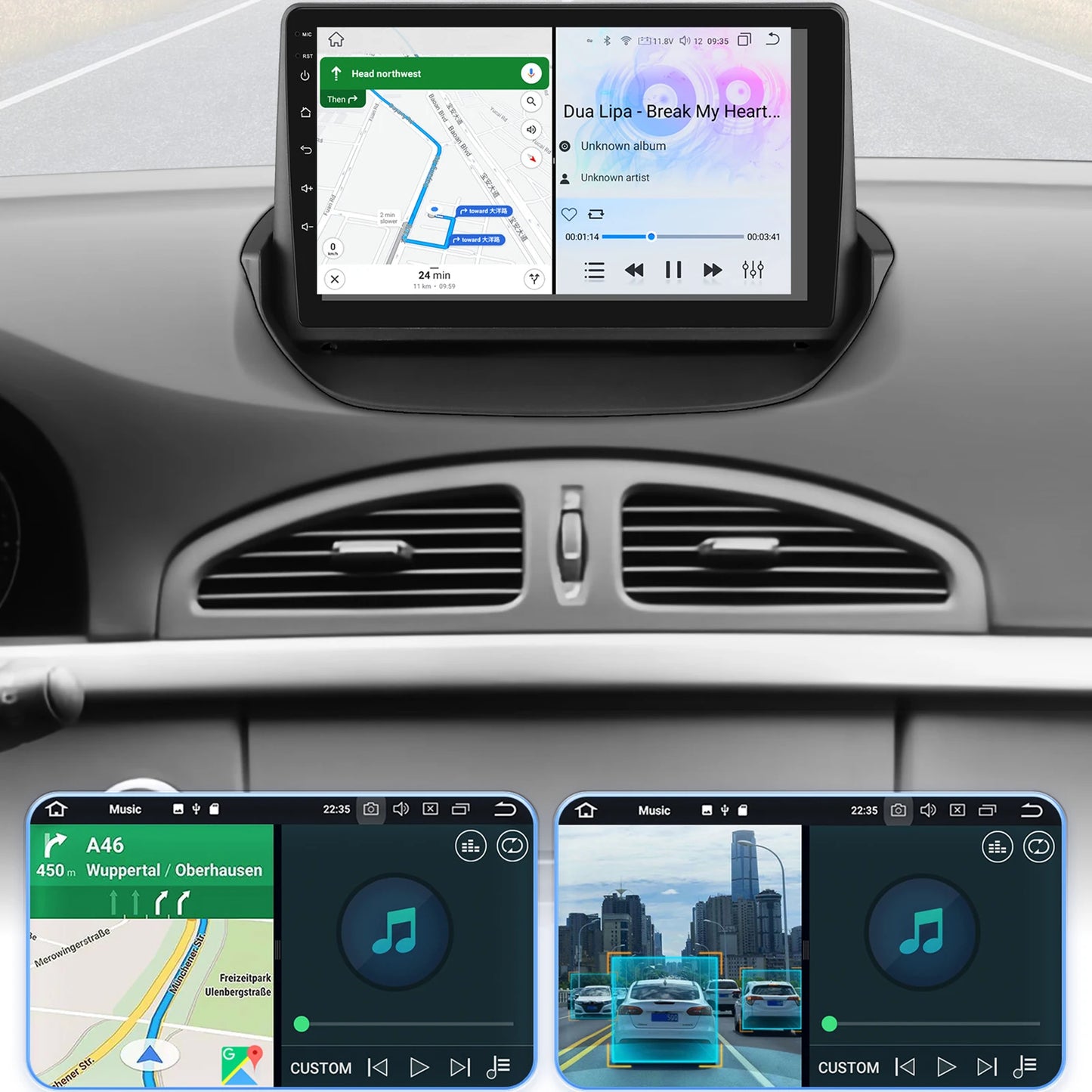 Renault Laguna 2 2001-2007 9" Android 14 Carplay Android auto wireless wifi bt gps 4g AUTMTAL9