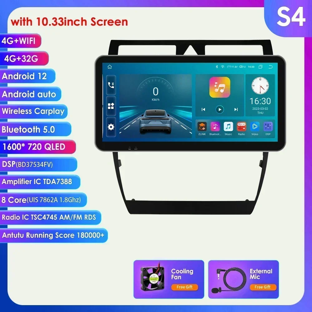 Audi A6 C5 1997-2004 S6 RS6 9" Android 14 Carplay Android auto wireless wifi bt gps 4g AUTMA9VK