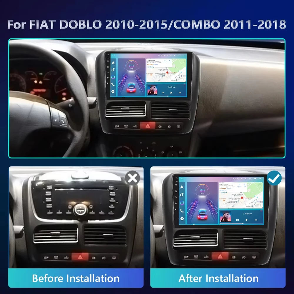 FIAT DOBLO 2010-2015 Android 13 9" Carplay Car Android Auto Multimedia GPS DSP wifi BT AUTMFIDBL1