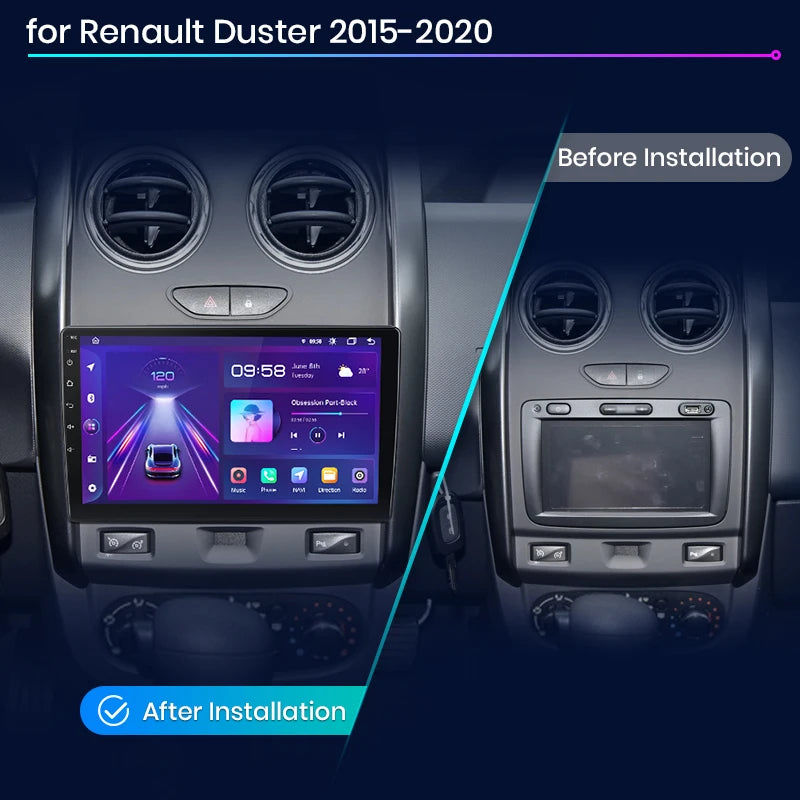 Dacia Duster 2015-2018 9" Android 12 carplay android auto wifi gps AUTMSDT1