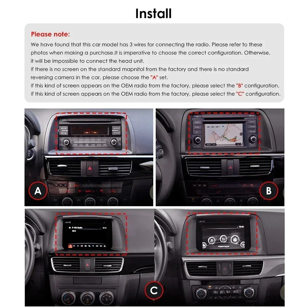 Mazda CX5 CX-5 CX 5 2012 - 2015 9" Android 14 Carplay Android auto wireless wifi bt gps 4g AUTMAPJJ