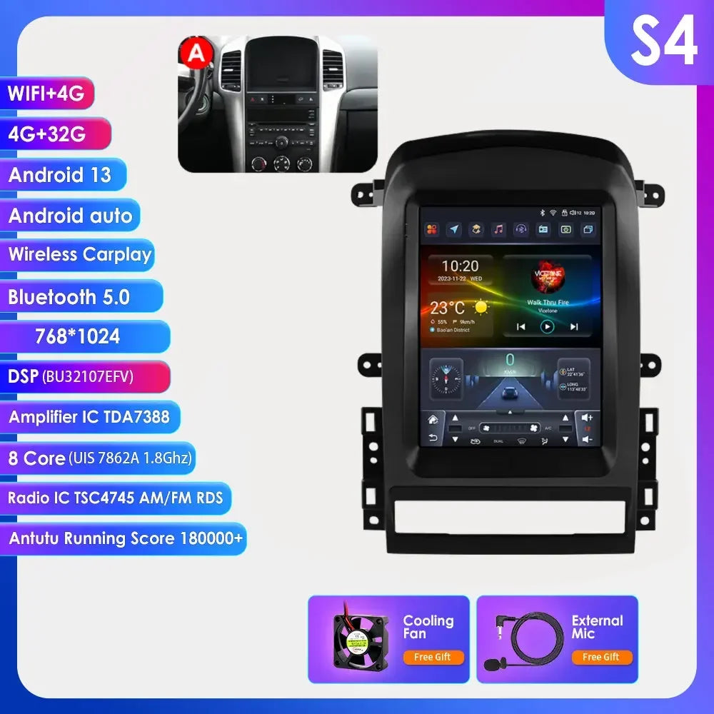 Chevrolet Captiva Sport 2006 - 2012 9,7" Android 14 Carplay Android auto wireless wifi bt gps 4g AUTMYZWN