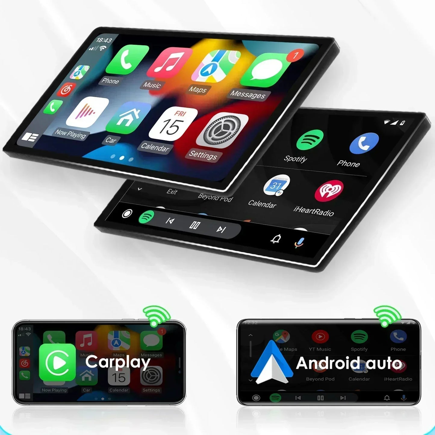 FIAT 500 2007-2015 9" Android 14 Carplay Android auto wireless wifi bt gps 4g AUTMMD9W