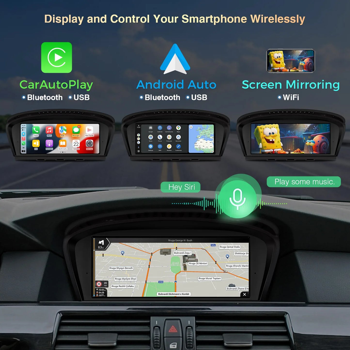 BMW 5 Series E60 E61 E63 E64 /3 Series E90 E91 E92 E93 CIC/CCC 2005-2012 8.8'' Android 13 Car Multimedia Player 4G QPBS8360CI