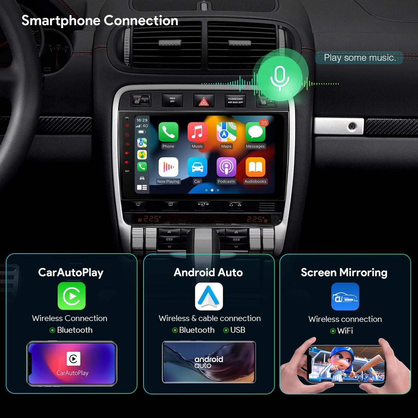 Porsche Cayenne 2003-2010 9'' Android 13 Octa-Core 4+64 Car Multimedia Player 4G CarAutoPlay Android Auto IA92CYPLS