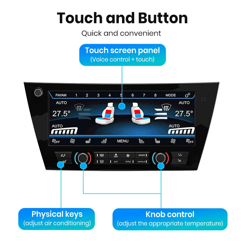 Schermo digitale touch da 10.25 " per Aria Condizionata BMW X5 F15 X6 F16 2014-2018 Display con comandi vocali AUTMPNLDGA3