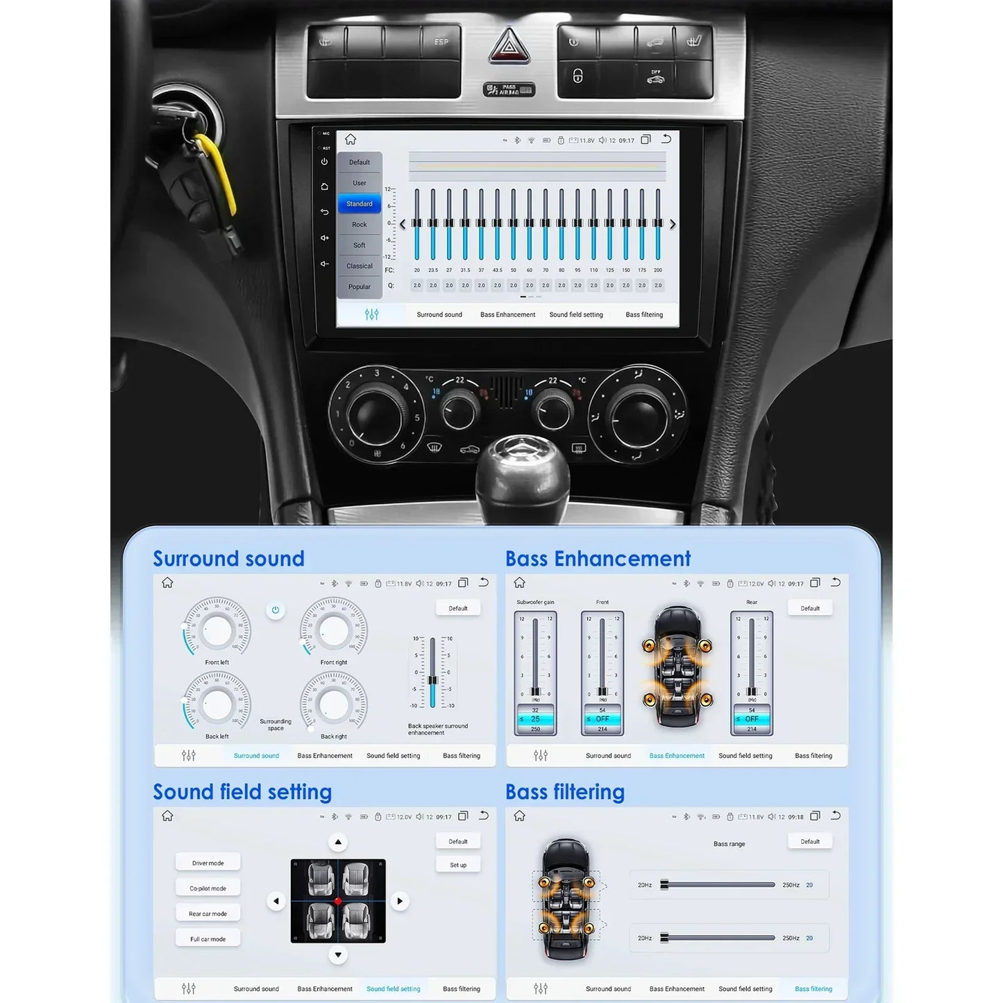 Mercedes Benz CLC W203 C-Class C180 C200 CLK200 CLK W209 9" / 10,33" Android 14 Carplay Android auto wireless wifi bt gps 4g AUTMNWKX