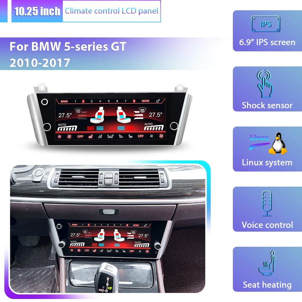 BMW 1 2 3 4 5 6 Series GT X1 X5 X4 X4M M4 X3 X3M M3 2013-2020 Pannello di climatizzazione LCD e comandi riscaldamento sedili AUTMLCDBM