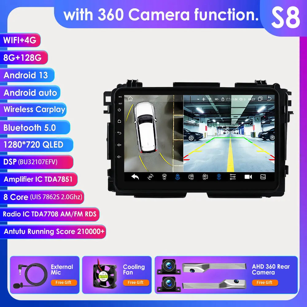 Honda Vezel HR-V HRV HR V XRV 2013-2022 " Android 14 Carplay Android auto wireless wifi bt gps 4g AUTMQBOO