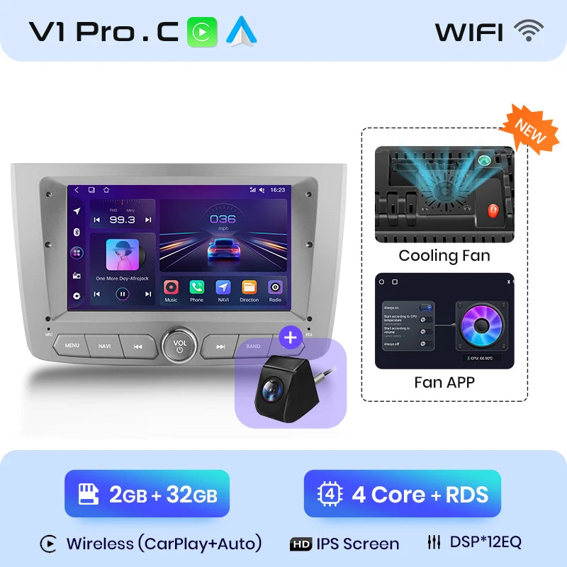 Alfa Romeo Mito 2008 -2012 7" Wireless CarPlay Android Auto Radio RDS WIFI BT GPS AUTMAFRMT2