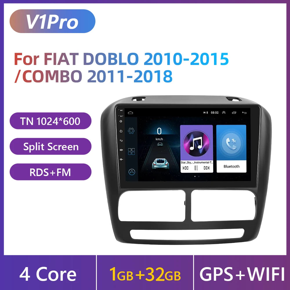 FIAT DOBLO 2010-2015 Android 13 9" Carplay Car Android Auto Multimedia GPS DSP wifi BT AUTMFIDBL1