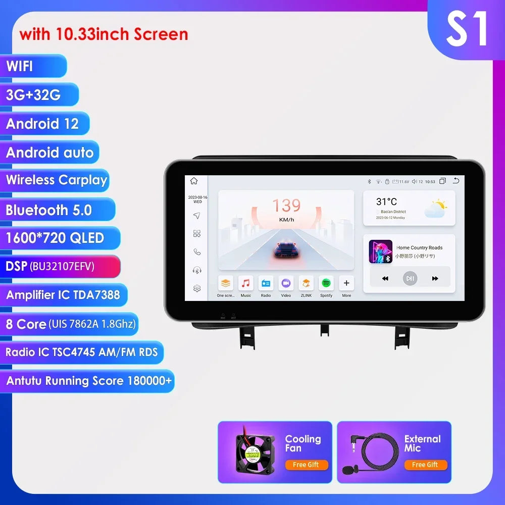Renault CLIO 3 2005-2014 9" Android 14 Carplay Android auto wireless wifi bt gps 4g AUTMZ8RB