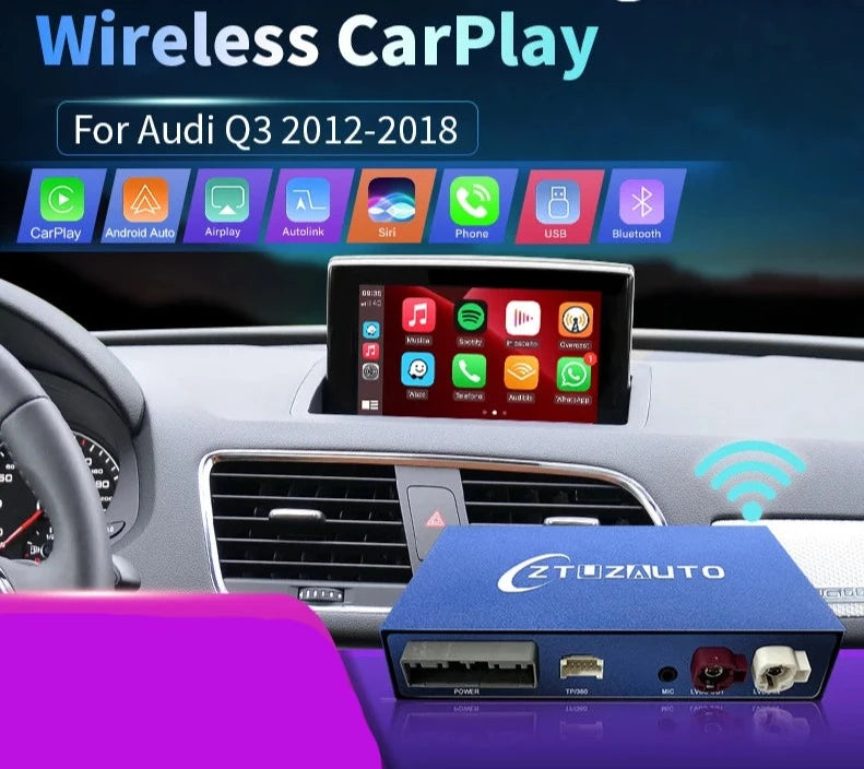 Audi Q3 2012-2018 Wireless Apple CarPlay Android Auto Mirror Link AirPlay Navigation AUTMAUDAQ3