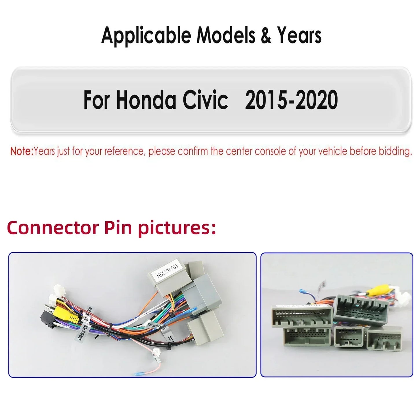 Honda Civic 2015-2020 9.7" Android 14 Carplay Android auto wireless wifi bt gps 4g AUTMCVCH3