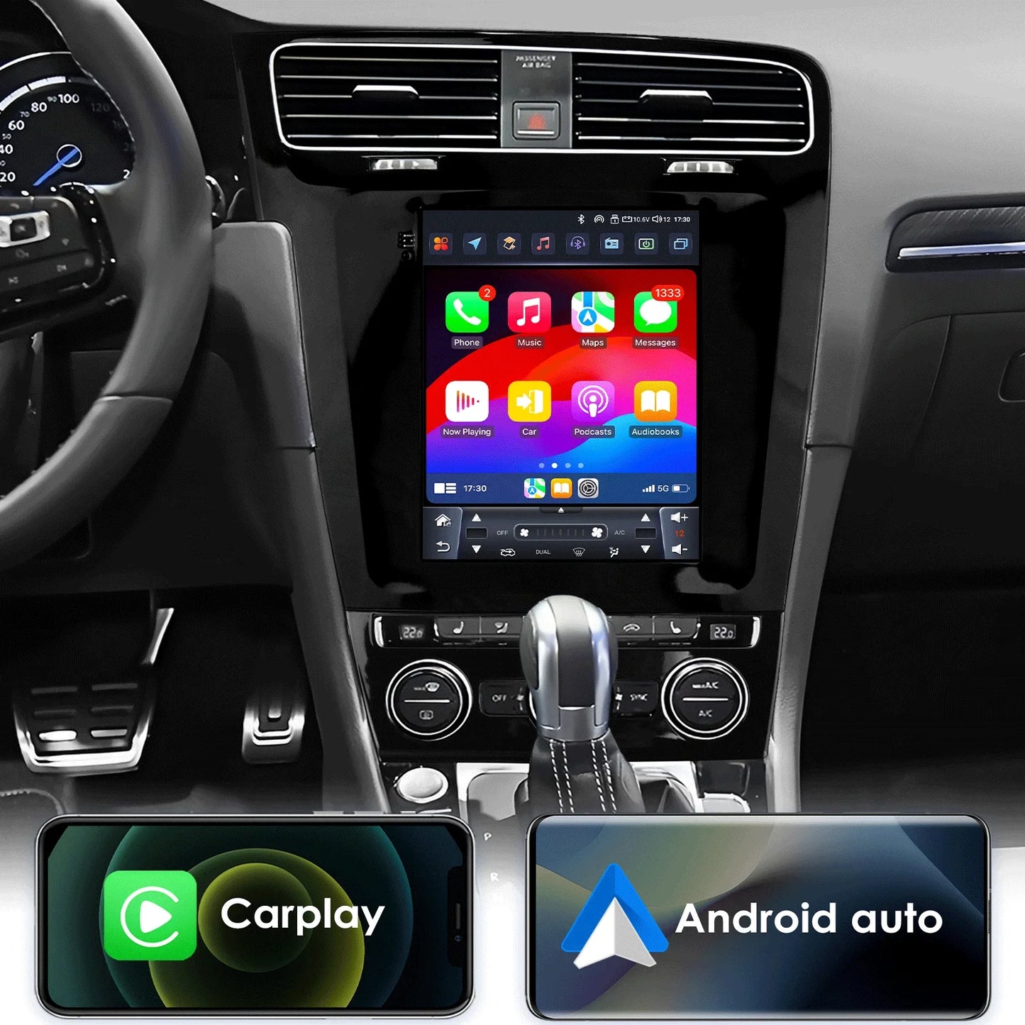 Volkswagen Golf 7 2014 -2018 9,7" Android 14 Carplay Android auto wireless wifi bt gps 4g AUTM7VKQ