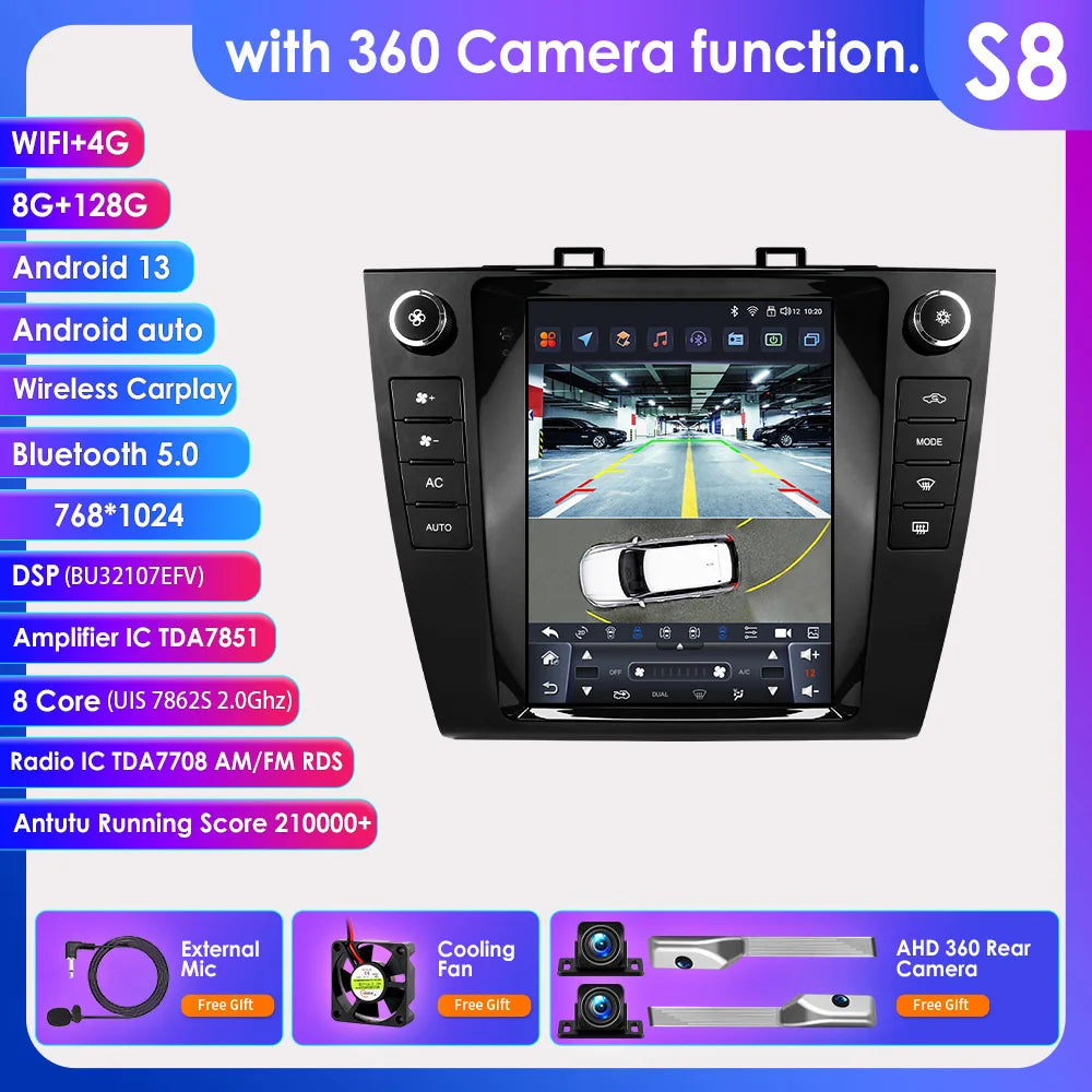 Subaru Outback 2015 - 2018 9.7" Android 14 Carplay Android auto wireless wifi bt gps 4g AUTMUTSB4