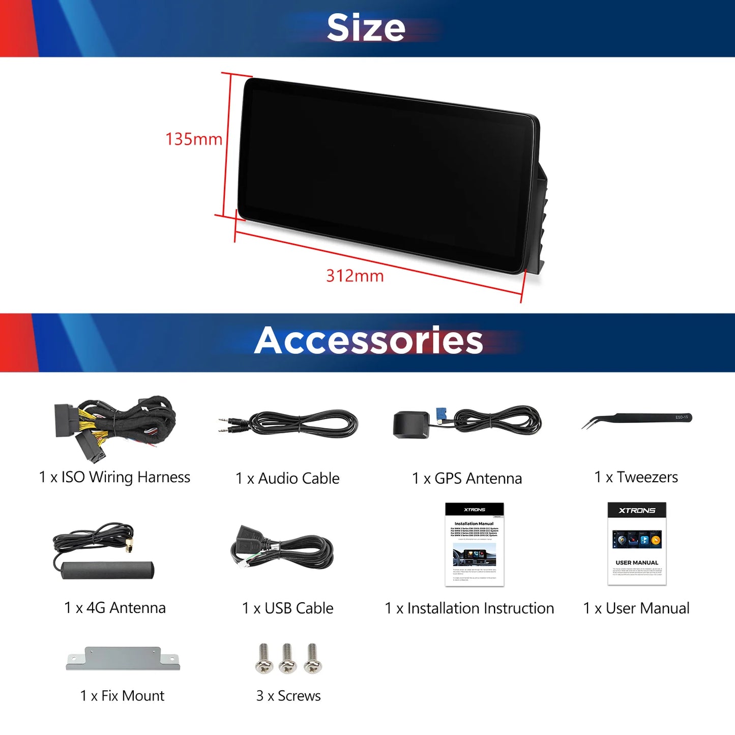 BMW 5 Series E60 E61 CCC/CIC 12.3'' Android 13 Car Radio 8 Core 4+64GB with Global 4GLTE CarPlay Android Auto DSP QLB22CIB12E60