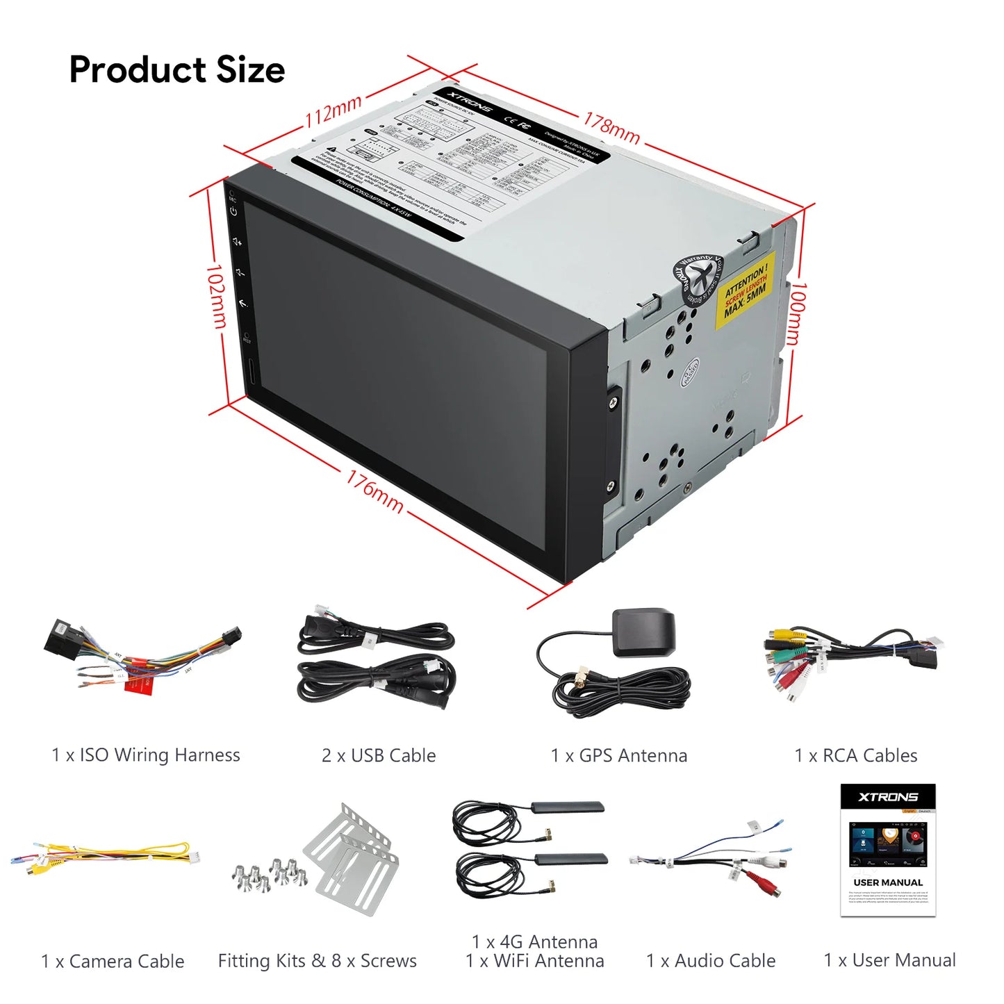 7" Universal 2 Din Car Radio Android 12 Qualcomm 6+128 Central Multimedia Player Built-in DSP AA 4G LTE Wireless Car Play TIQ722L