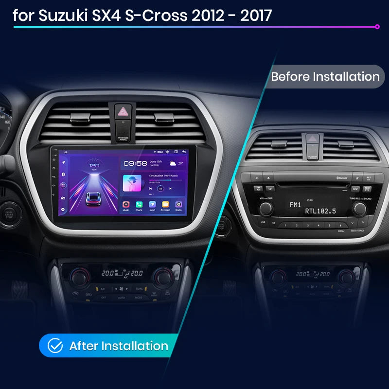 Suzuki SX4 S-Cross 2012 - 2017 Car Radio rds bt wifi gps wireless CarPlay Android Auto car intelligent systems AUTMSZKX4S