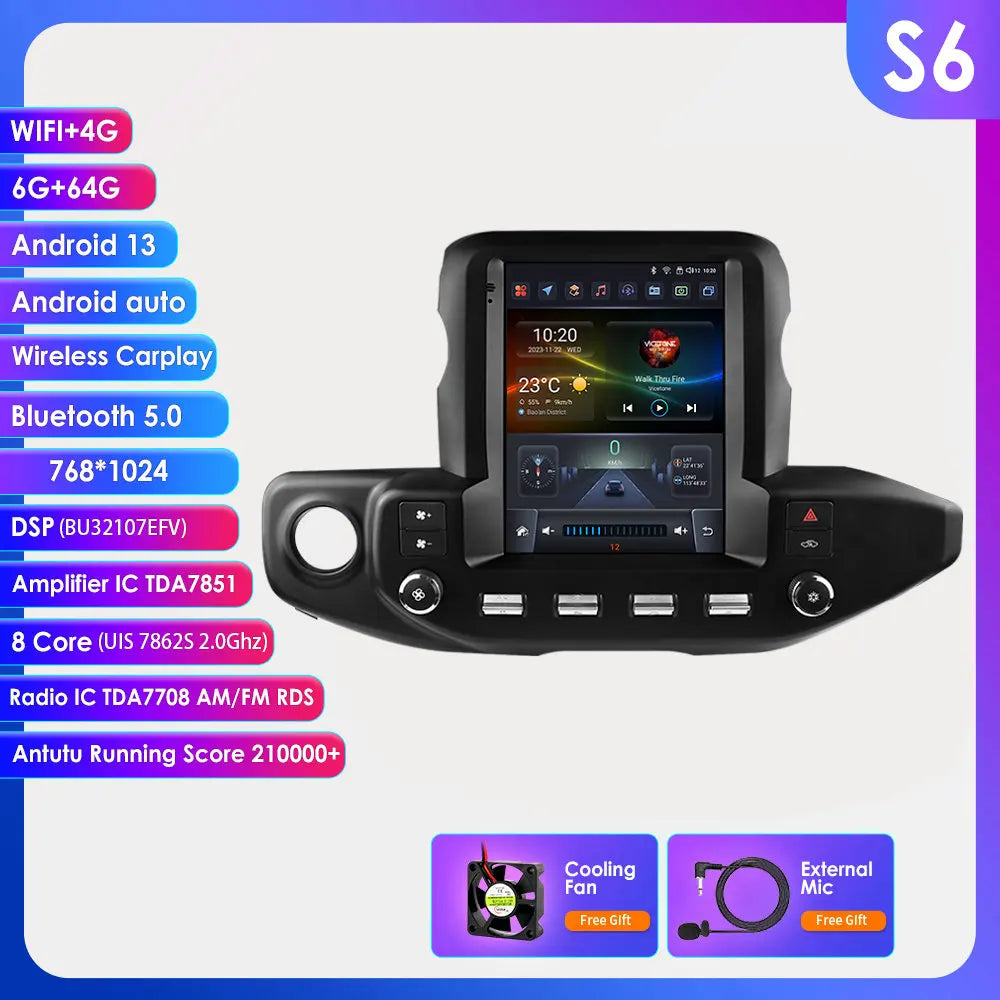 Jeep Wrangler JL Gladiator 2018-2023 9,7" Android 14 Carplay Android auto wireless wifi bt gps 4g AUTM4XE5
