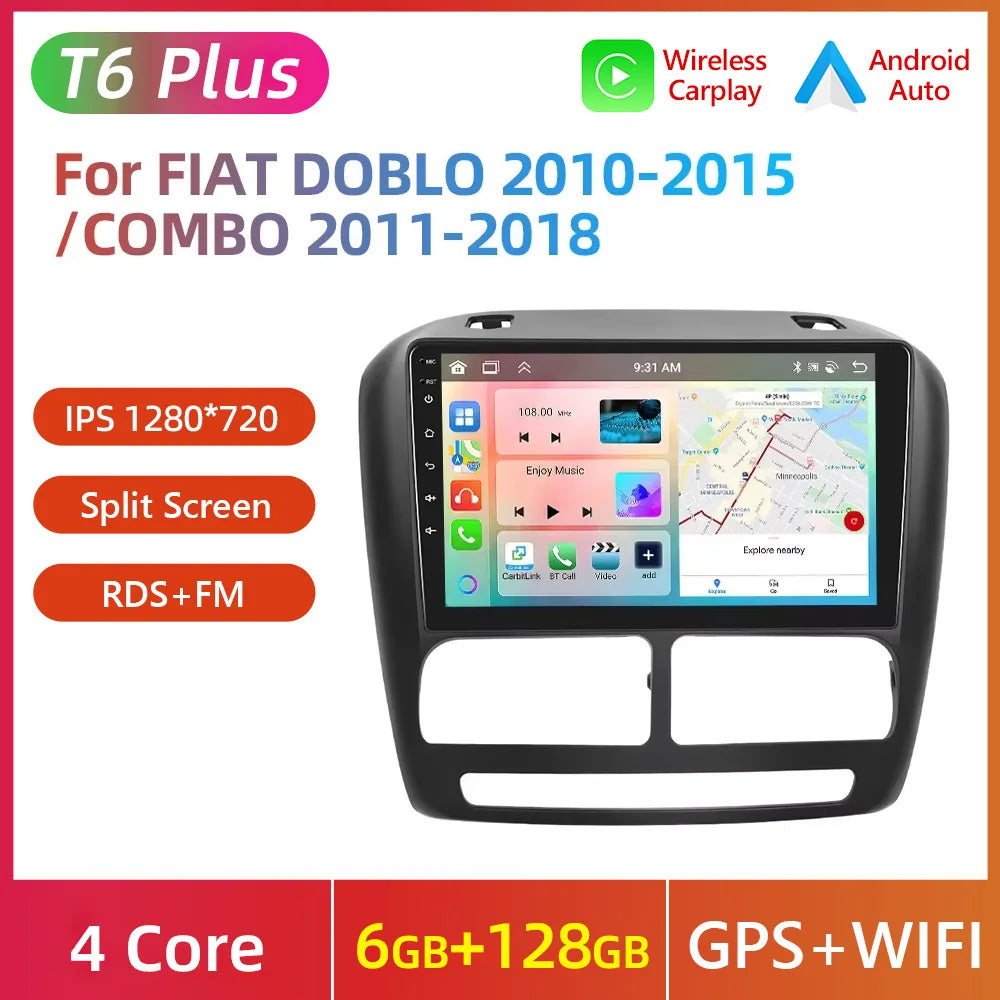 FIAT DOBLO 2010-2015 Android 13 9" Carplay Car Android Auto Multimedia GPS DSP wifi BT AUTMFIDBL1