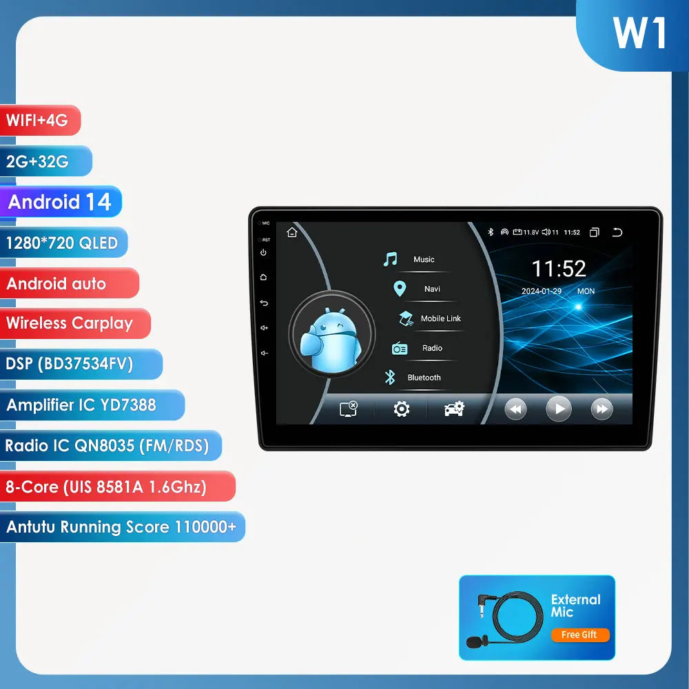 C5 2008 -2017 10,1" Android 14 Carplay Android auto wireless wifi bt gps 4g AUTMTLBY