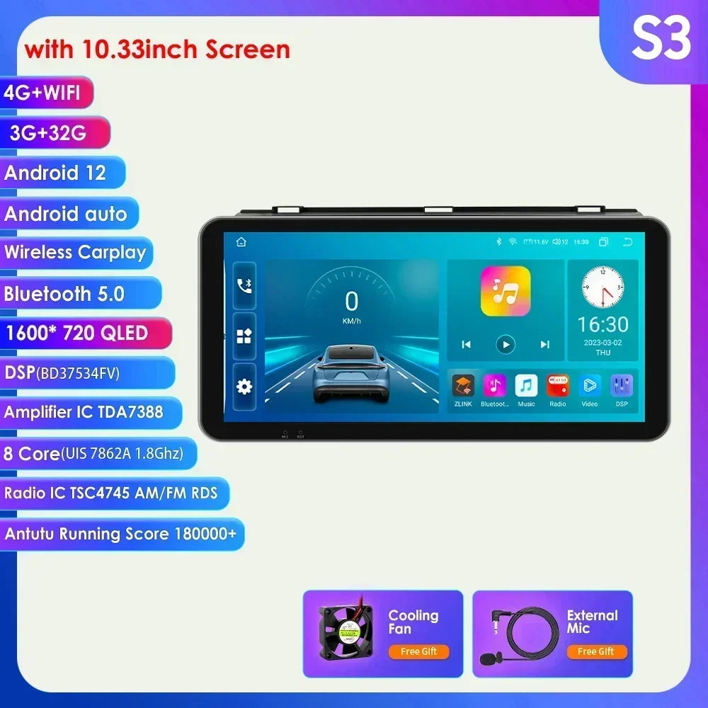 Mazda 3 2004-2009 9" / 10,33" Android 14 Carplay Android auto wireless wifi bt gps 4g AUTMZAMD3