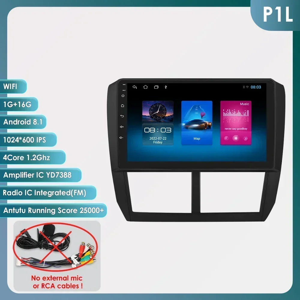 Subaru Forester 3 SH 2007-2013 Impreza WRX " Android 14 Carplay Android auto wireless wifi bt gps 4g AUTMFSTSB