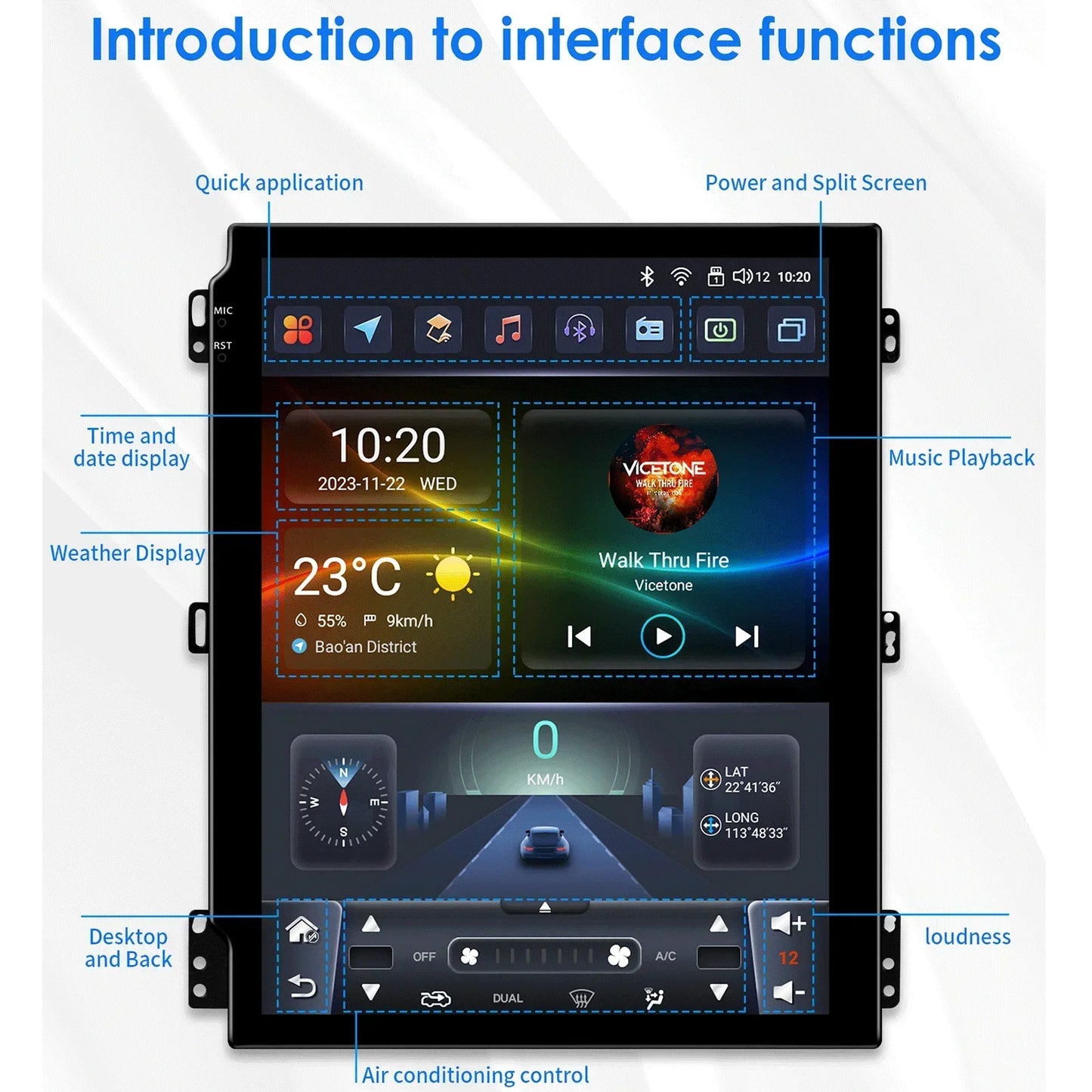 TToyota Fortuner Vigo Hilux 2005-2014 9,7" Android 14 Carplay Android auto wireless wifi bt gps 4g AUTMQD6Z